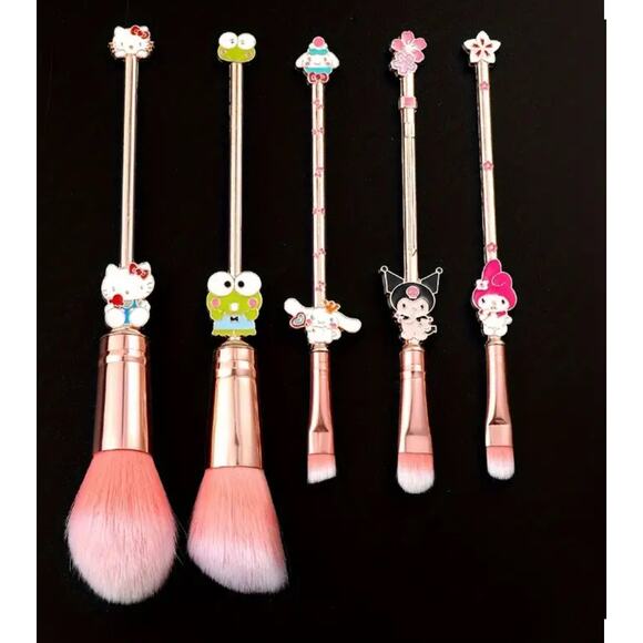 Hello Kitty Kuromi Brush Set Foundation Blending Conceal Eyebrow Powder + Pouch - Picture 5 of 10